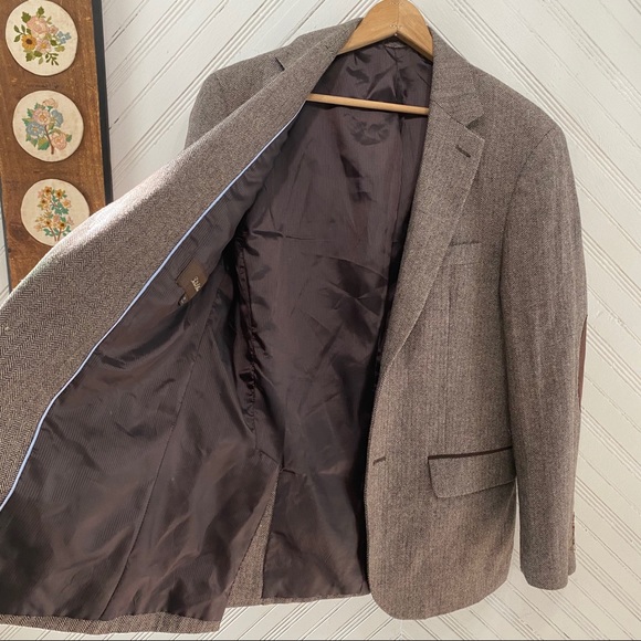 Tasso Elba Herringbone Padded Elbow Sports Coat - Picture 6 of 11